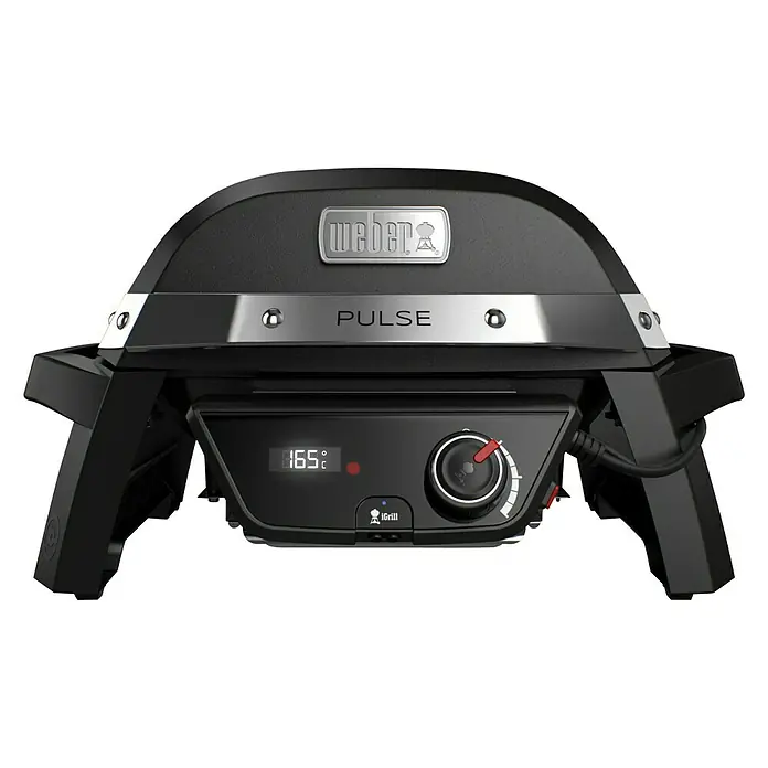Weber Električni roštilj na kotačima Pulse 1000 - 1.800 W, Dimenzija rešetke za pečenje: 41 x 31 cm - Pogled sprijeda