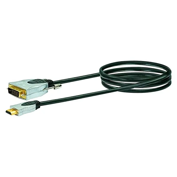 Schwaiger Adapterkabel - HDMI-Stecker, DVI-Stecker, 2 m - Vorderansicht