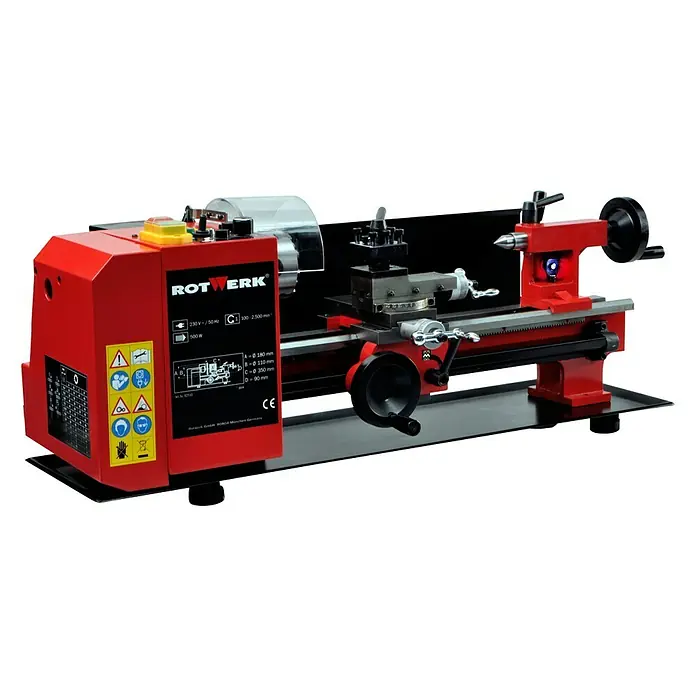 Rotwerk Drehmaschine EDM 350 BL - Leistung: 500 W, Max. Aufnahmehöhe: 74 mm, Spindelkonus: MK3 - Vorderansicht