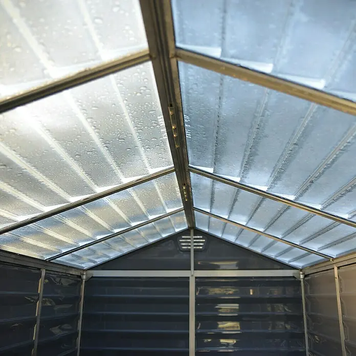 Palram – Canopia Gerätehaus Skylight 6x8 Tan - 1,85 x 2,3 m, Kunststoff, Beige/Braun