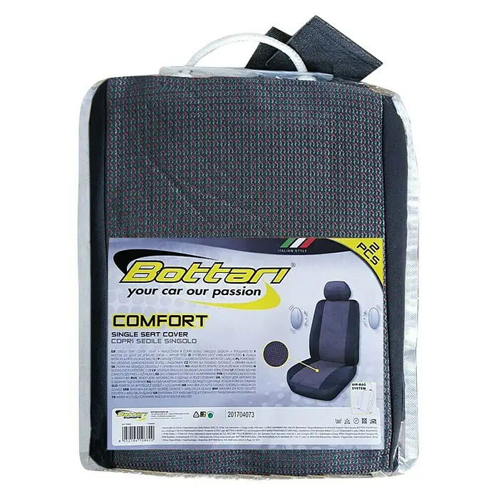 Funda para asientos de coche con airbag - Gris/Negro, Poliéster