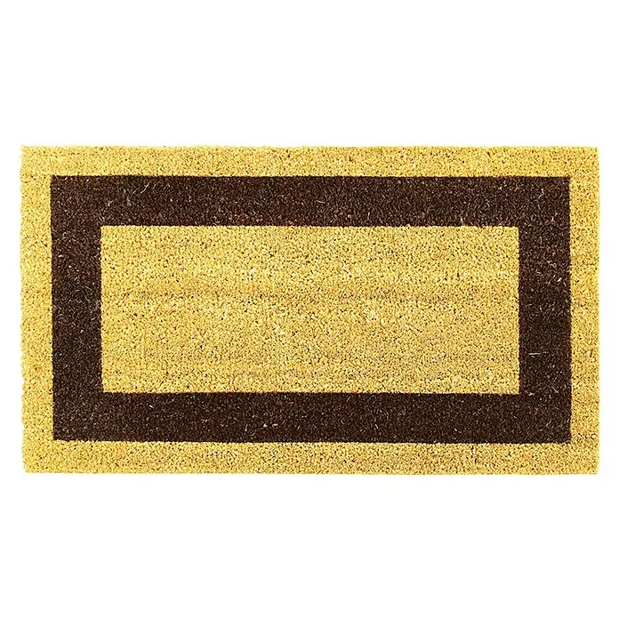 Felpudo de coco natural Cenefa - Beige/Marrón, 70 x 40 cm, Fibra de coco y PVC