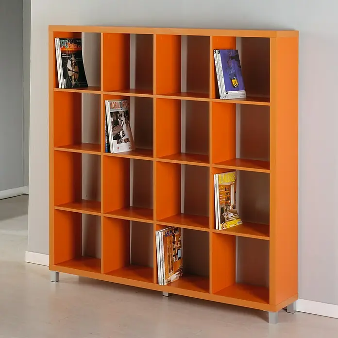 Estantería de madera Kubox 16 huecos - An x Al: 146 x 153 cm, MDF, Naranja