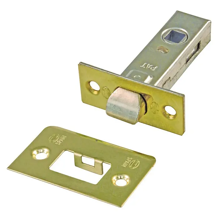 Resbalón 35-8 cuadrado latón - Apto para: Puertas de madera, Sin cerradura