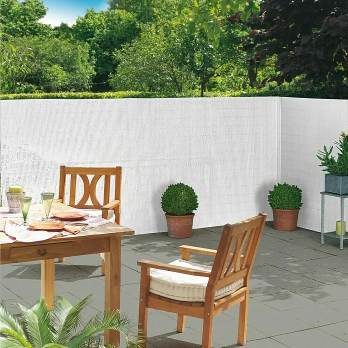 Ocultación Cañizo Plasticane Oval - Blanco, L x Al: 3 x 1,5 m