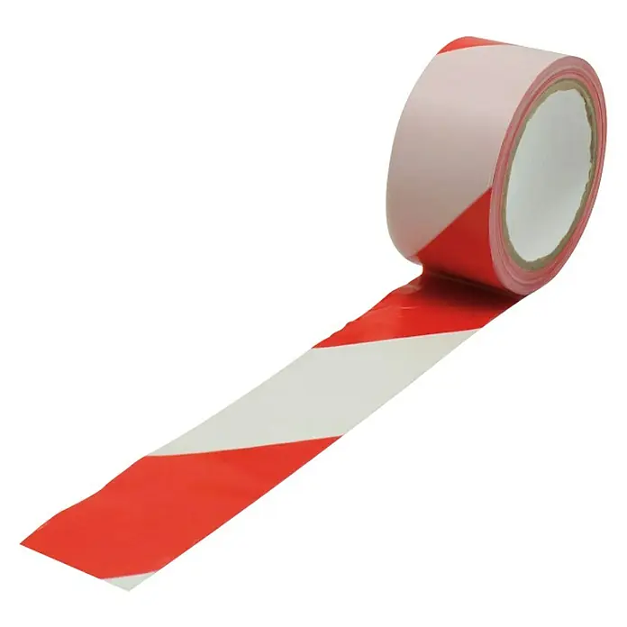 Cinta de señalización adhesiva - Rojo/Blanco
