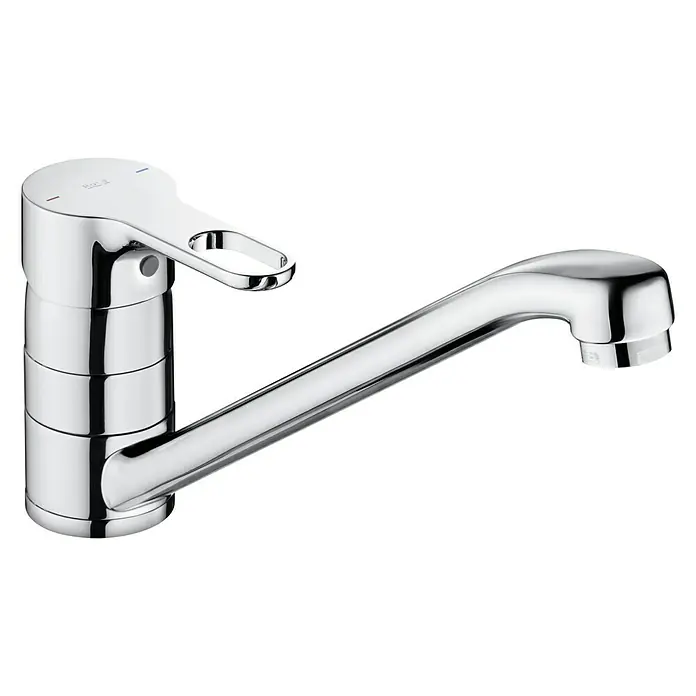 Roca Atis Grifo de cocina - Cromo, Brillante, Caño horizontal