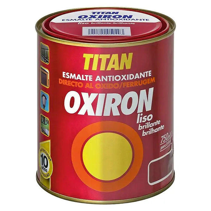 Oxiron Esmalte para metal - Blanco, 4 l, Brillante, Base solvente