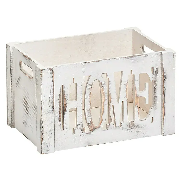 Zeller Present Holzkiste Home - L x B x H: 30 x 20 x 18 cm, Holz - Ansicht von oben
