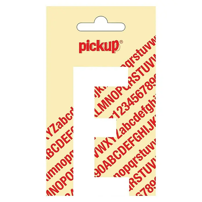 Pickup Naljepnica - Motiv: E, Bijele boje, Visina: 90 mm