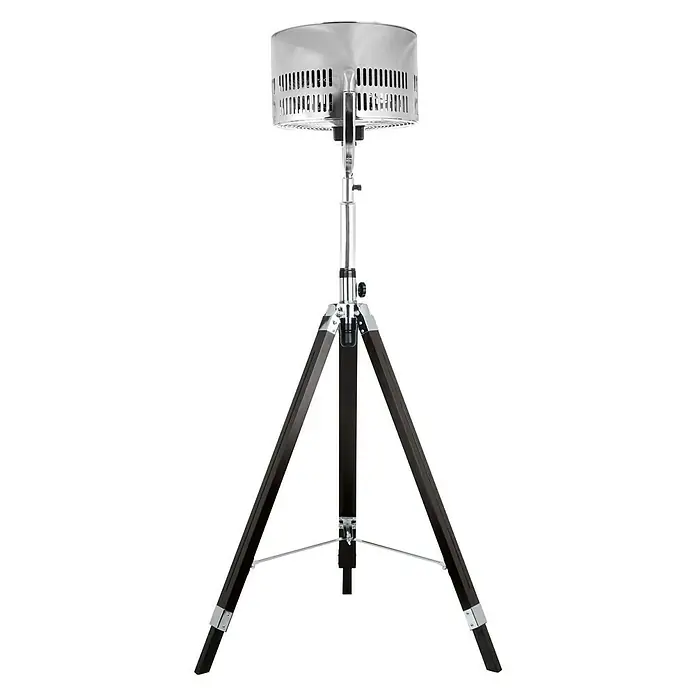 Proklima Retro-Standventilator - Silber/Schwarz, 80 W, Höhe: 135 cm - Vorderansicht