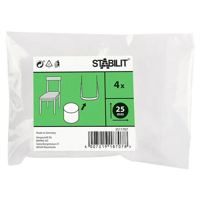 Stabilit Kapice za cijevi - 25 mm, Bijele boje, 4 kom