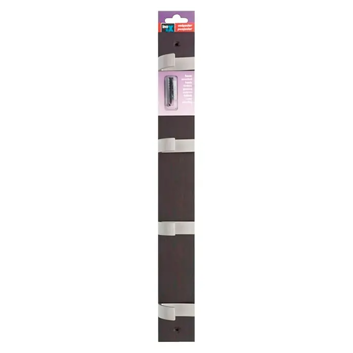 Inofix Perchero 3704 - L x An x Al: 49 x 6 x 6 cm, Número de ganchos: 4 ud., Wengué
