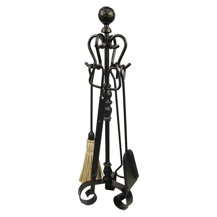 Imex El Zorro Juego de utensilios para chimenea - 4 piezas, Gris, Altura: 70 cm