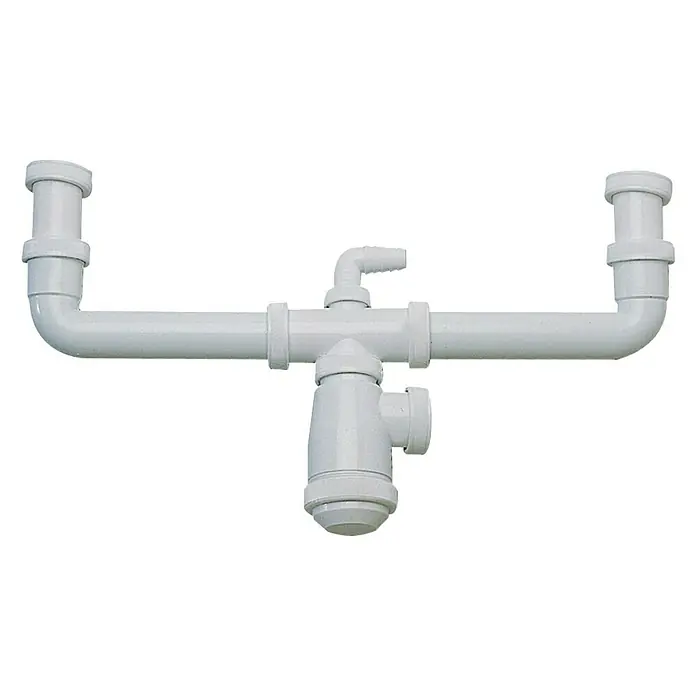 Sifón doble para fregadero con botella en envase - 1½", Polipropileno