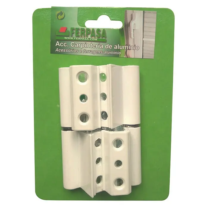 Bisagra Europea - 100 x 48 x 20 mm, Blanco, 2 uds.