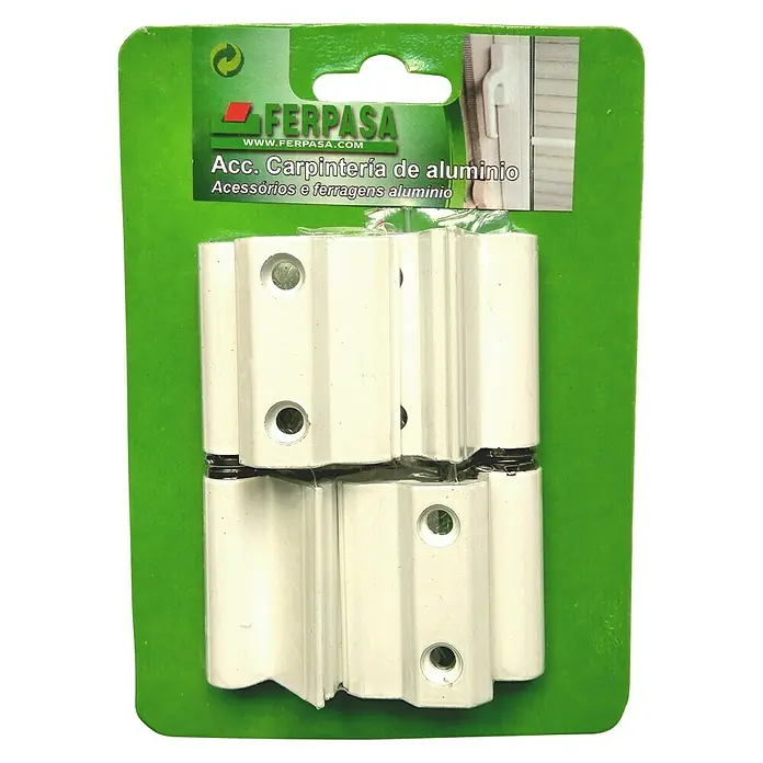 Bisagra 40-20 - 10 x 5,5 x 2,5 cm, Blanco, 2 uds.