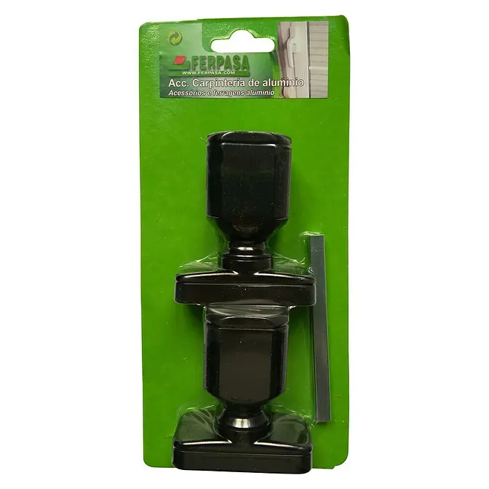 Pomo para puerta - Largo: 7 cm, Negro, 2 uds.