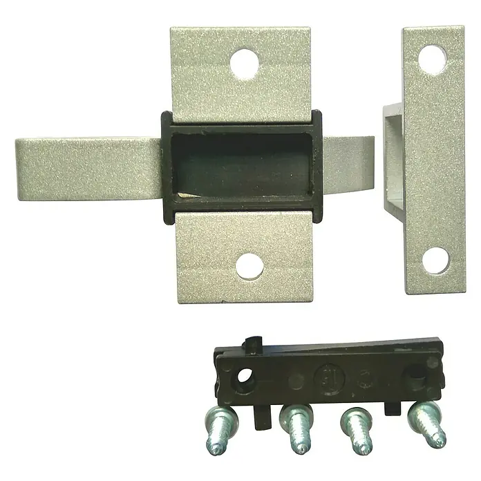 Cierre de seguridad para ventanas - 5,5 x 4 x 2,5 cm, Plateado