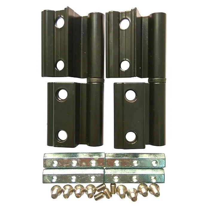 Bisagra con 3 hojas - 10,5 x 4,5 x 2,5 cm, Negro, 2 uds., Apto para: Ventanas mallorquinas