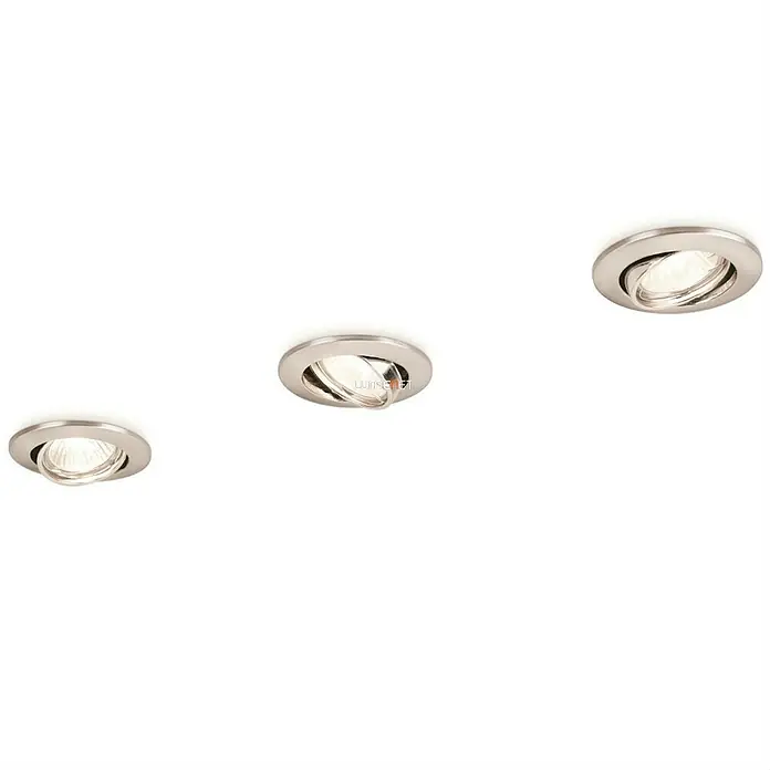 Philips Set de focos empotrables Enif - 50 W, Ø x Al: 90 mm x 10 cm, Níquel mate