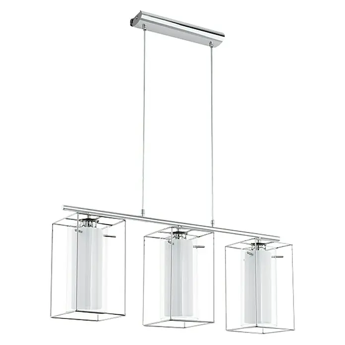 Eglo Lámpara colgante Loncino - 180 W, L x An x Al: 74,5 x 15 x 110 cm, Blanco/Cromado, E27