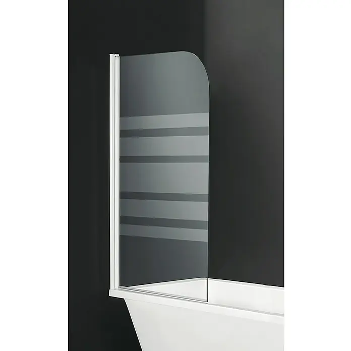 Mampara para bañera Nora - 1 pieza, 80 x 140 cm, Vidrio serigrafiado, Blanco