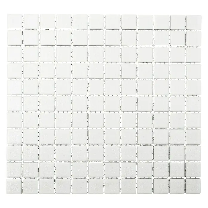 Mosaikfliese Quadrat AT101 - 32,6 x 30 cm, Weiß, Matt - Vorderansicht