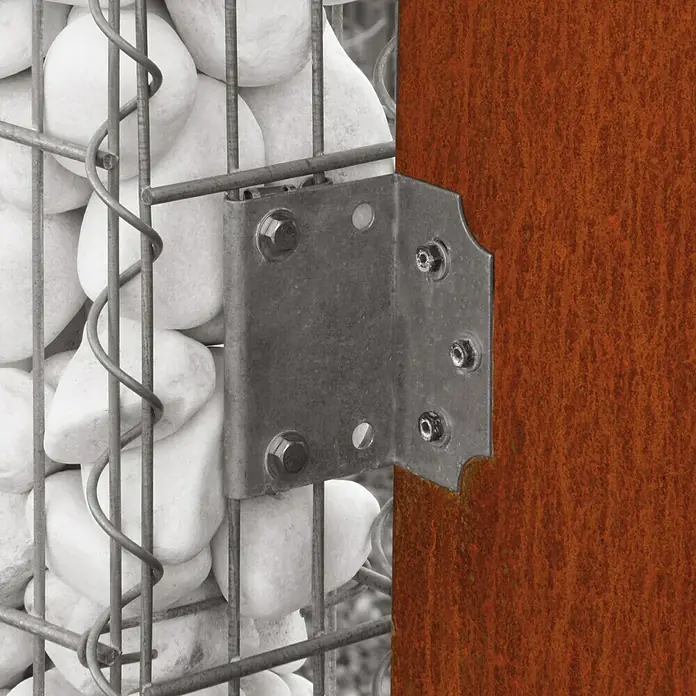 Bellissa Wand- & Pfostenanschlusswinkel - 4,5 x 9,2 cm, Geeignet für: Gabionen - Linke Seitenansicht