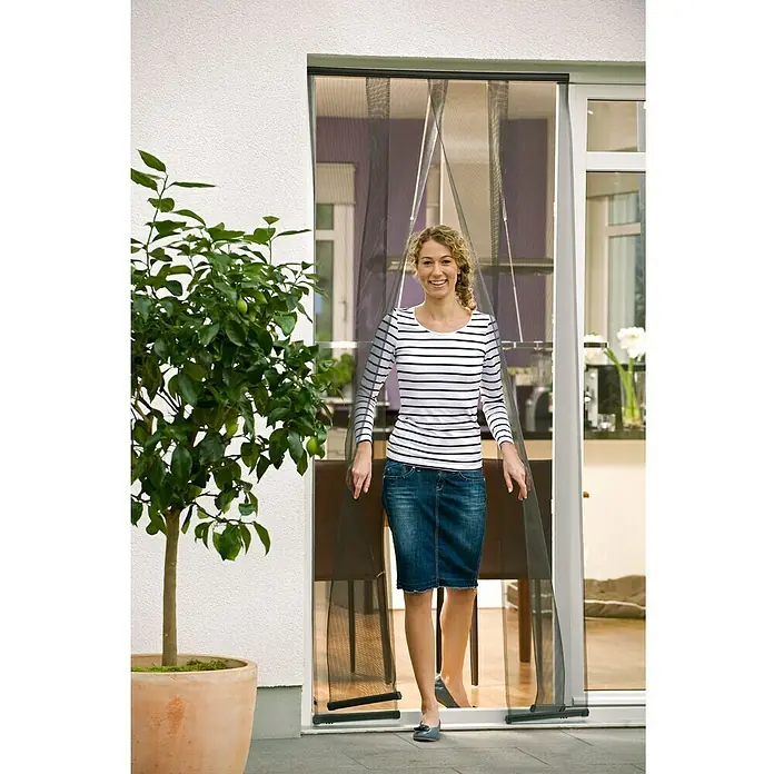 Tesa Insect Stop Mosquitera Standard - An x Al: 90 x 220 cm, Color tejido: Blanco, Fijación por velcro, Puertas