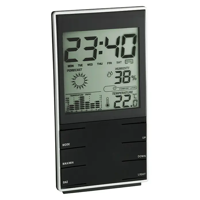 TFA Dostmann Estación meteorológica inalámbrica BTHR - Digital, Ancho: 2 cm, Negro