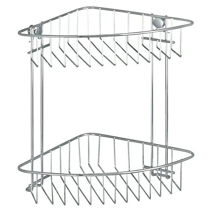 Wenko Classic Eckduschkorb - L x B x H: 19,5 x 26,5 x 26,5 cm, Verchromt