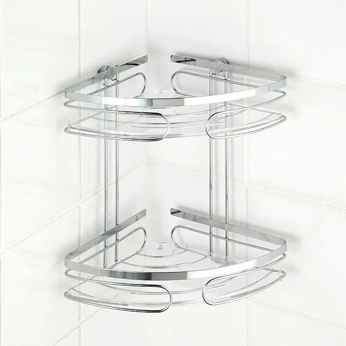 Wenko Cesta de baño angular doble Premium - L x An x Al: 19,5 x 19,5 x 27,5 cm