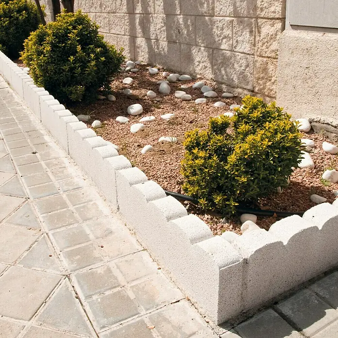 Bordillo Ondulado - 50 x 20 x 6 cm, Blanco, Hormigón