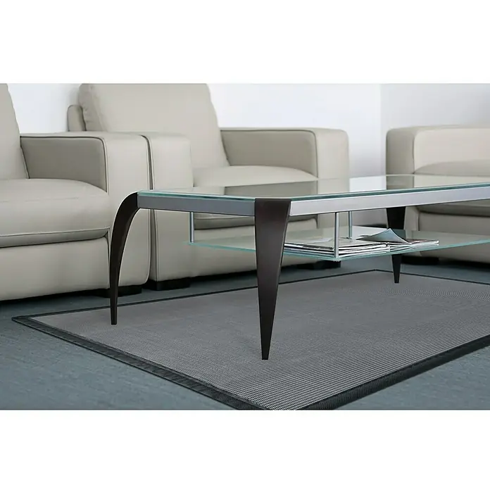 Alfombra Living - Gris claro, 90 x 60 cm, 70% PVC y 30% PES
