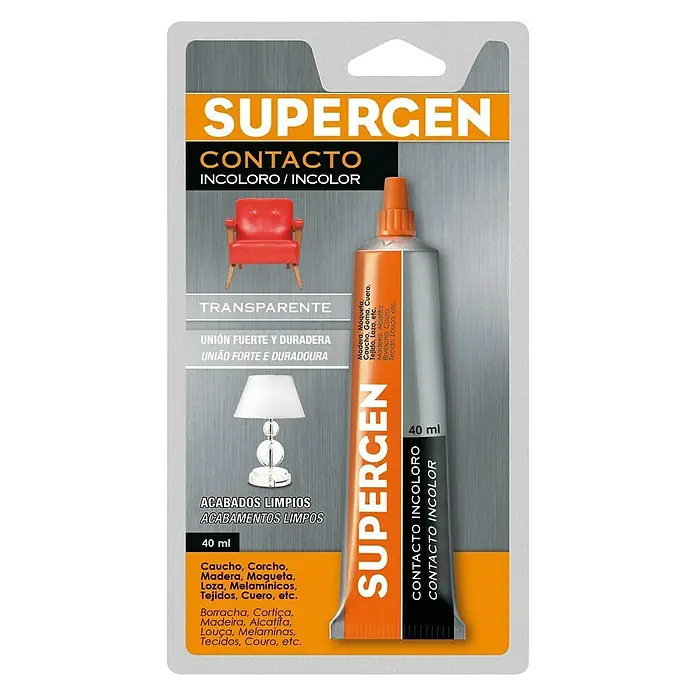 Supergen Adhesivo de contacto - 40 ml, Transparente