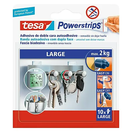 Tesa Powerstrips Tira autoadhesiva Recambio ganchos grandes
