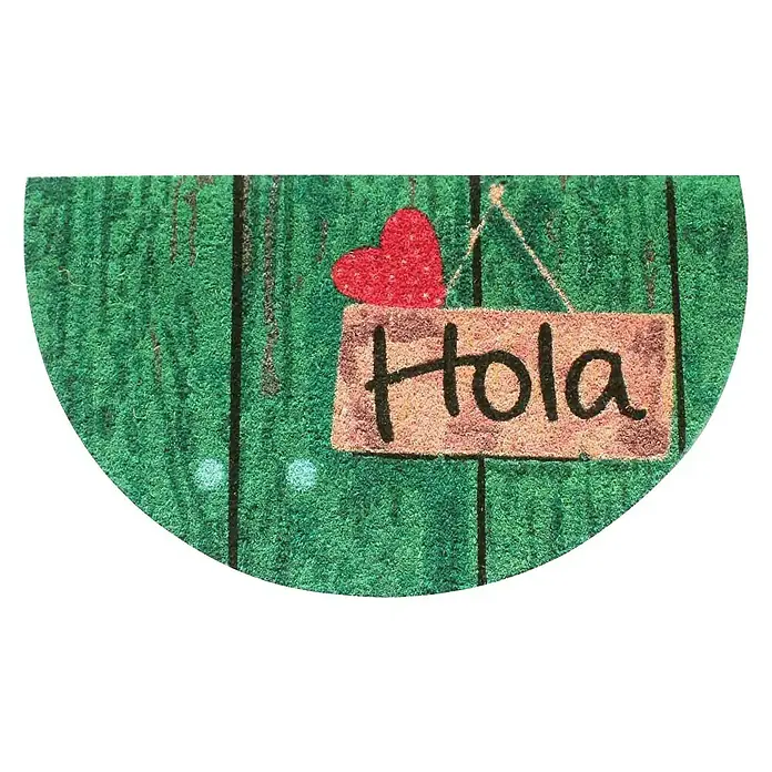 Felpudo de coco Chic - 70 x 40 cm, Semirredondo, Fibra de coco natural y PVC