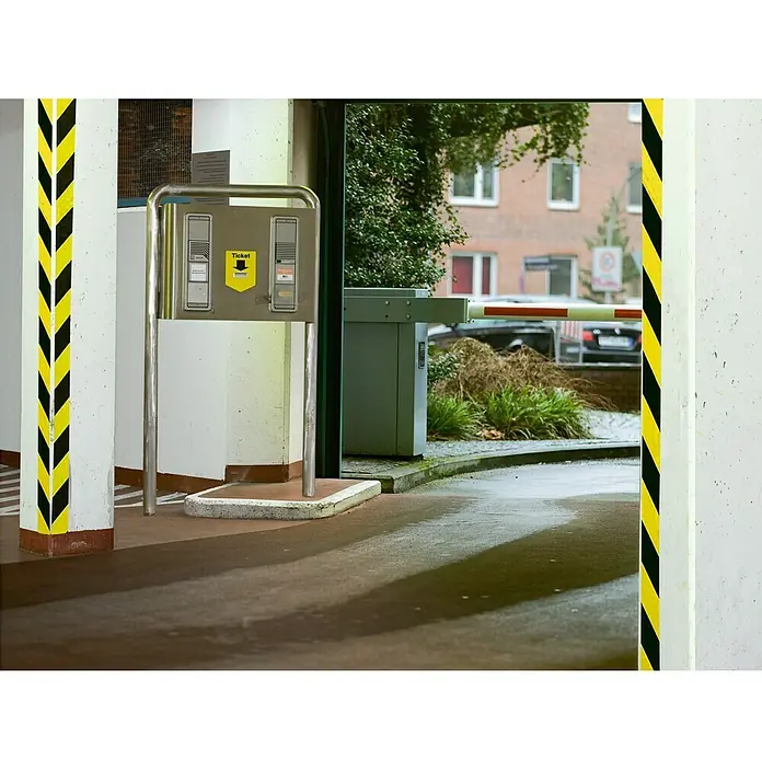 Tesa Cinta de señalización Signal Universal negro y amarillo - L x An: 66 m x 50 mm, Negro/Amarillo