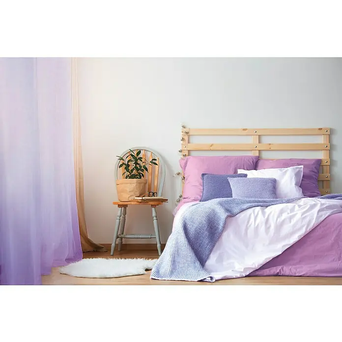 Cortina con ollaos Básico - An x Al: 140 x 270 cm, 100% Poliéster, Lavanda