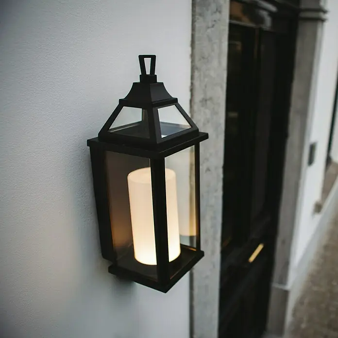 Lutec Aplique exterior LED Hom - 16 W, 16,2 x 14,5 x 39 cm, Negro, IP44