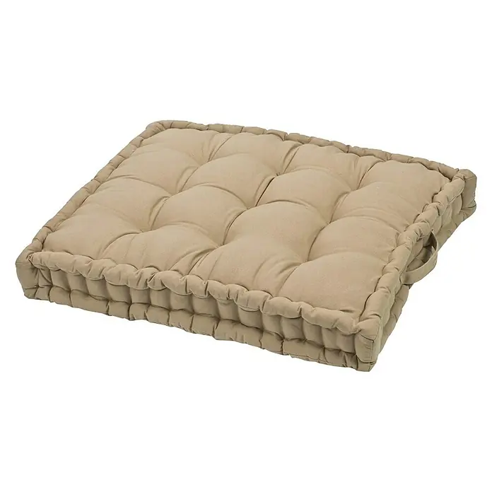 Cojín para asiento Big - 80 x 60 x 20 cm, Beige, 100% algodón