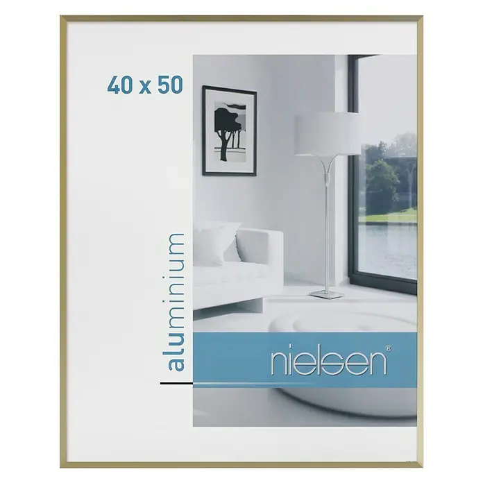 Nielsen Bilderrahmen Pixel - Gold, 40 x 50 cm, Aluminium - Vorderansicht