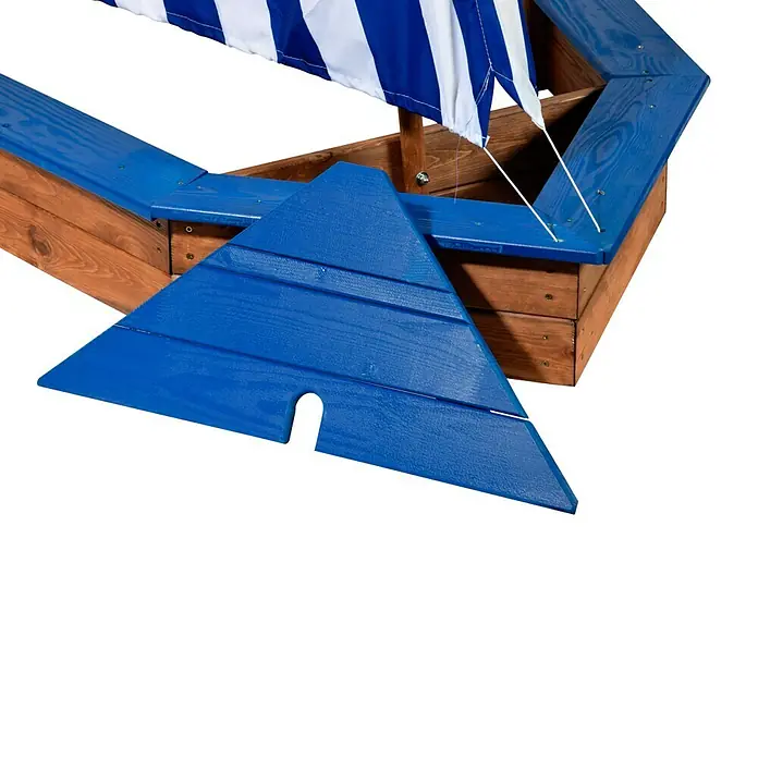 Dobar Sandkasten Schiff - 180 x 96 x 125 cm, Holz, Blau/Braun - Detailaufnahme