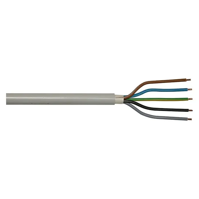 Kabel za vlažne prostorije po dužnom metru - NYM-J5x4, Sive boje - Pogled sprijeda