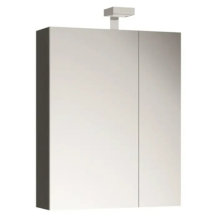 Allibert LED-Spiegelschrank - 60 x 70 cm, Mit Beleuchtung, Spanplatte, Eiche Grau