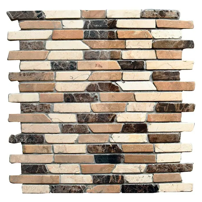 Mosaikfliese Kaiser - 29,5 x 28 cm, Braun/Weiß, Matt