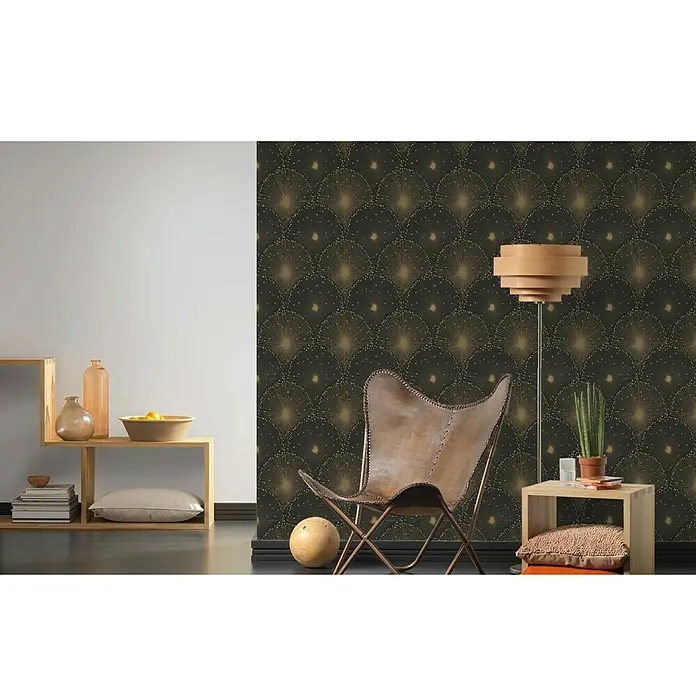 AS Creation Vliestapete Spot 3 - Metallic/Schwarz, Grafisch, 10,05 x 0,53 m - Stimmungsaufnahme