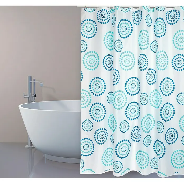 Venus Cortina de baño textil Dots - An x Al: 180 x 200 cm, Azul/Blanco - Foto ambiente