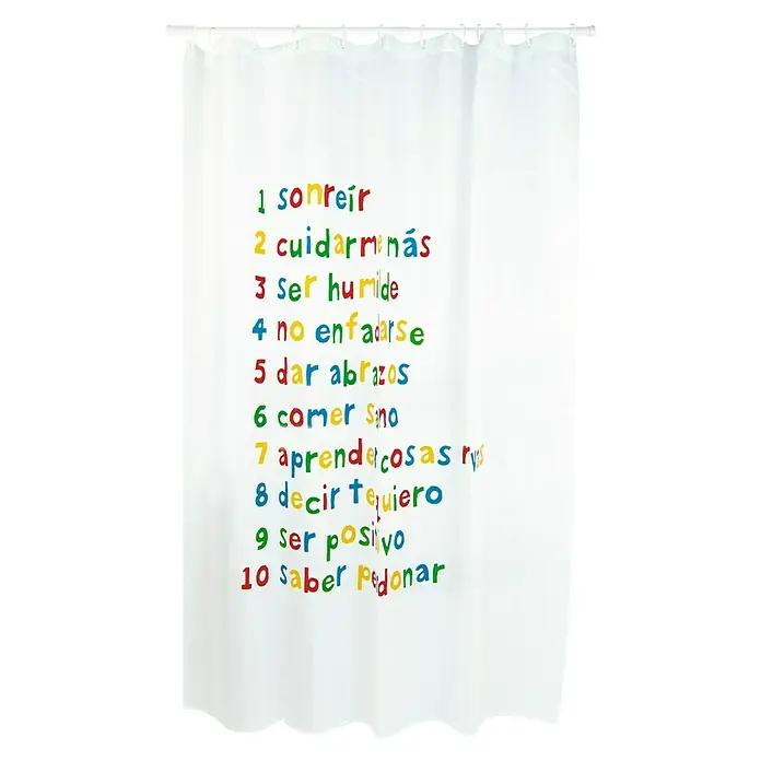 Venus Cortina de baño textil Propósitos - An x Al: 180 x 200 cm, Blanco, Multicolor - Vista frontal